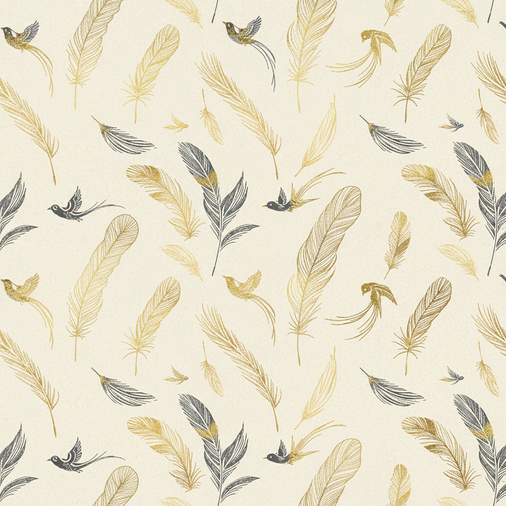 Feathers and birds surface pattern
